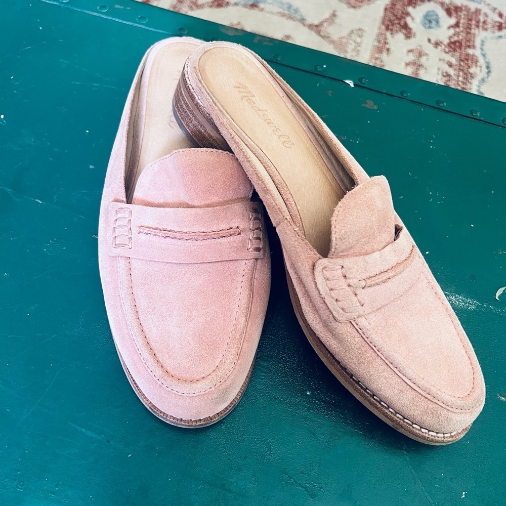 Madewell Elinor Loafer Mule in Dusty Clay Suede Pink Loafers Size 9
